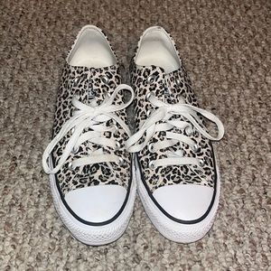 Leopard print Converse (size 8 women)